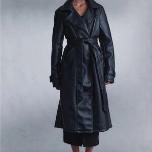 Meshki Tarah
Faux Leather Trench Coat - Black
